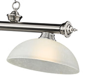 Cordon 3 Light 57.25" Billiard, Glass Shades (D) in Brushed Nickel