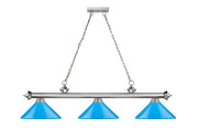 Cordon 3 Light 58" Billiard, Metal Shades (M) in Brushed Nickel