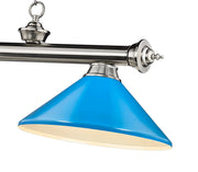 Cordon 3 Light 58" Billiard, Metal Shades (M) in Brushed Nickel