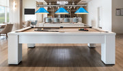 Cordon 3 Light 58" Billiard, Metal Shades (M) in Brushed Nickel in a room setting