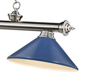 Cordon 3 Light 58" Billiard, Metal Shades (M) in Brushed Nickel