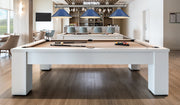 Cordon 3 Light 58" Billiard, Metal Shades (M) in Brushed Nickel in a room setting