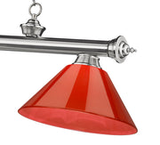 Cordon 3 Light 57.25" Billiard, Plastic Shades in Brushed Nickel