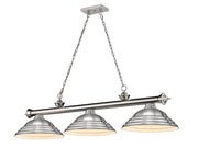Cordon 3 Light 58" Billiard, Metal Shades (ST) in Brushed Nickel