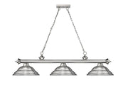 Cordon 3 Light 58" Billiard, Metal Shades (ST) in Brushed Nickel