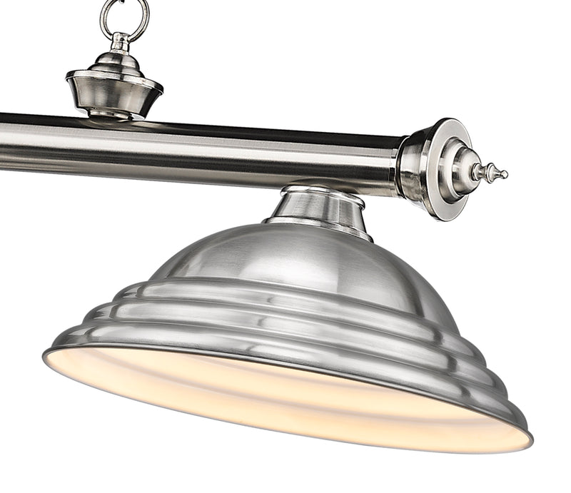 Cordon 3 Light 58" Billiard, Metal Shades (ST) in Brushed Nickel