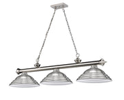 Cordon 3 Light 58" Billiard, Metal Shades (ST) in Brushed Nickel