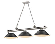 Cordon 3 Light 58" Billiard, Metal Shades (ST) in Brushed Nickel