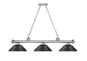 Cordon 3 Light 58" Billiard, Metal Shades (ST) in Brushed Nickel