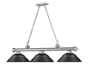 Cordon 3 Light 58" Billiard, Metal Shades (ST) in Brushed Nickel