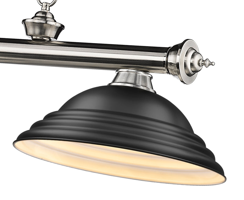 Cordon 3 Light 58" Billiard, Metal Shades (ST) in Brushed Nickel