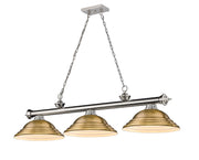 Cordon 3 Light 58" Billiard, Metal Shades (ST) in Brushed Nickel
