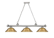 Cordon 3 Light 58" Billiard, Metal Shades (ST) in Brushed Nickel