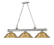 Cordon 3 Light 58" Billiard, Metal Shades (ST) in Brushed Nickel