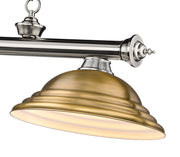 Cordon 3 Light 58" Billiard, Metal Shades (ST) in Brushed Nickel