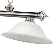 Cordon 3 Light 58" Billiard, Glass Shades in Brushed Nickel