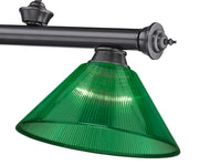Cordon 3 Light 57.25" Billiard, Acrylic Shades (ARC) in Bronze Plate