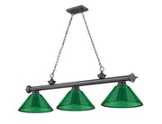 Cordon 3 Light 57.25" Billiard, Acrylic Shades (ARC) in Bronze Plate
