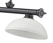 Cordon 3 Light 57.25" Billiard, Glass Shades (D) in Bronze Plate