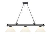 Cordon 3 Light 57.25" Billiard, Plastic Shades in Bronze Plate