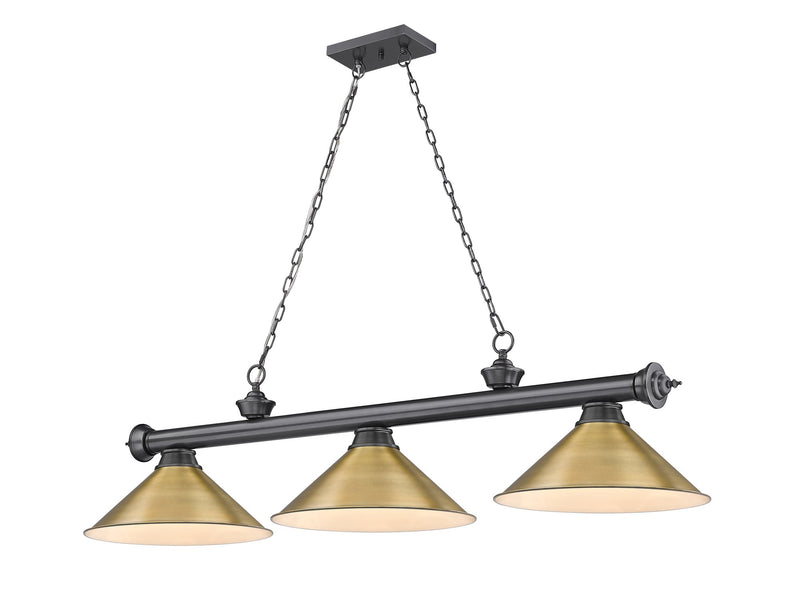 Cordon 3 Light 57.25" Billiard, Metal Shades