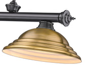 Cordon 3 Light 58" Billiard, Metal Shades (ST) in Bronze Plate
