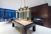 Cordon 3 Light 58" Billiard, Metal Shades (ST) in Bronze Plate in a room setting