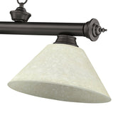 Cordon 3 Light 57.25" Billiard, Glass Shades (A) in Bronze