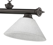 Cordon 3 Light 57.25" Billiard, Glass Shades (A) in Bronze