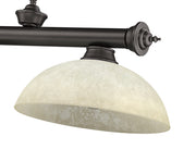 Cordon 3 Light 57.25" Billiard, Glass Shades (D) in Bronze