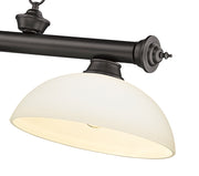 Cordon 3 Light 57.25" Billiard, Glass Shades (D) in Bronze