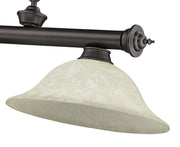 Cordon 3 Light 58" Billiard, Glass Shades in Bronze