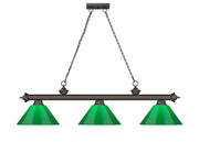 Cordon 3 Light 57.25" Billiard, Plastic Shades in Bronze