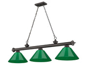 Cordon 3 Light 57.25" Billiard, Plastic Shades in Bronze
