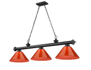 Cordon 3 Light 57.25" Billiard, Plastic Shades in Bronze