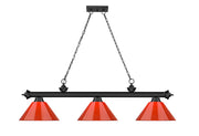 Cordon 3 Light 57.25" Billiard, Plastic Shades in Bronze