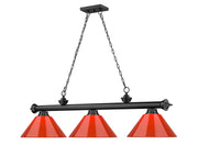 Cordon 3 Light 57.25" Billiard, Plastic Shades in Bronze
