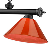 Cordon 3 Light 57.25" Billiard, Plastic Shades in Bronze