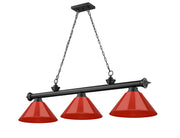 Cordon 3 Light 57.25" Billiard, Plastic Shades in Bronze