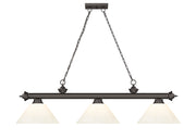 Cordon 3 Light 57.25" Billiard, Plastic Shades in Bronze
