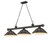 Cordon 3 Light 58" Billiard, Metal Shades (ST) in Bronze