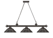 Cordon 3 Light 58" Billiard, Metal Shades (ST) in Bronze