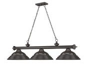 Cordon 3 Light 58" Billiard, Metal Shades (ST) in Bronze