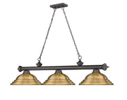 Cordon 3 Light 58" Billiard, Metal Shades (ST) in Bronze