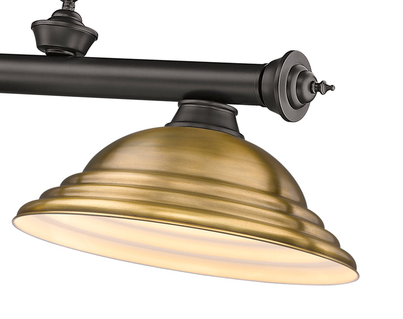 Cordon 3 Light 58" Billiard, Metal Shades (ST) in Bronze