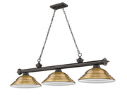 Cordon 3 Light 58" Billiard, Metal Shades (ST) in Bronze