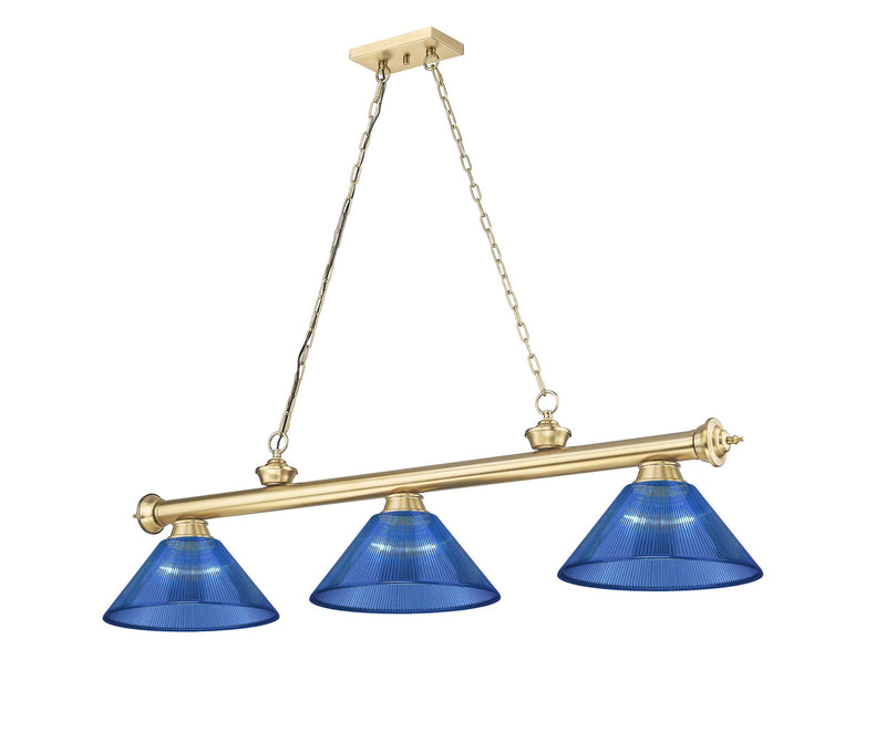 Cordon 3 Light 57.25" Billiard, Acrylic Shades (ARC)