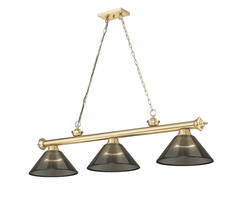 Cordon 3 Light 57.25" Billiard, Acrylic Shades (ARC)