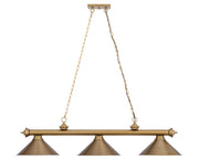 Cordon 3 Light 57.25" Billiard, Metal Shades