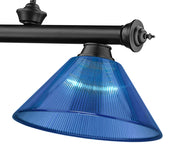 Cordon 3 Light 57.25" Billiard, Acrylic Shades (ARC) in Matte Black